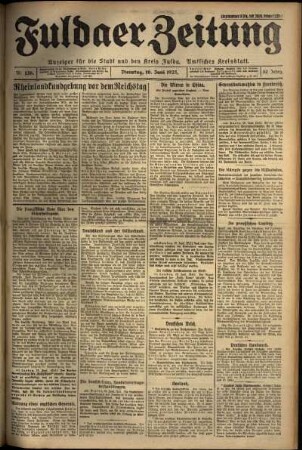 Ausgabe vom Dienstag, den 16. Juni 1925.