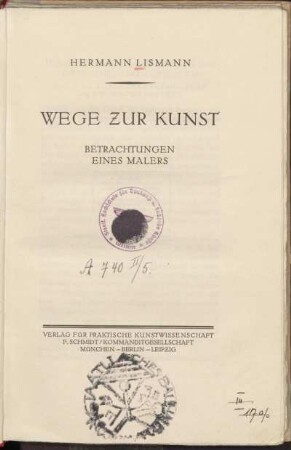 Wege zur Kunst : Betrachtungen eines Malers
