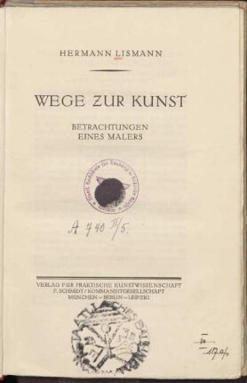 Wege zur Kunst : Betrachtungen eines Malers