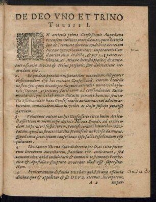 De Deo Uno Et Trino