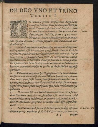 De Deo Uno Et Trino
