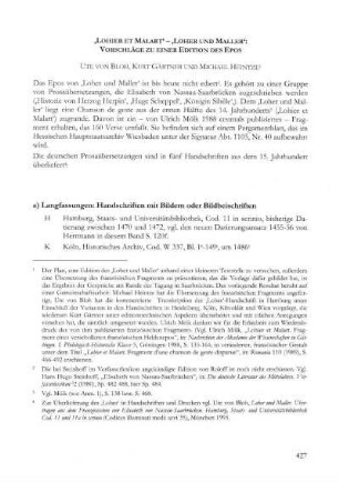 'Lohier et Malart' - 'Loher und Maller': Vorschläge zu einer Edition des Epos