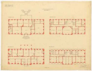Schloss Erxleben Umbau I: 4 Grundrisse 1:100