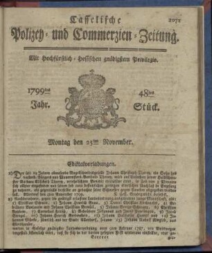 48tes Stueck, Montag den 25ten November 1799