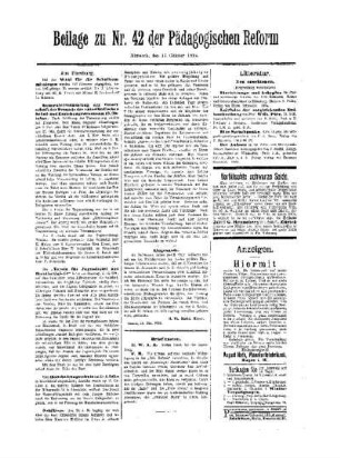 Anzeigen : Beilage zu Nr. 42 der Pädagogischen Reform