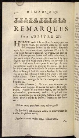 370-383, Remarques-Notes sur l'Epitre XIV.