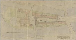 Fischer, Theodor; München - Kohleninsel; Bebauungsplan - Lageplan m. Grundriss