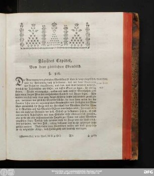 [Zweytes Hauptstück, von den Geschöpfen und von der Verhältniß Gottes gegen die Geschöpfe.]