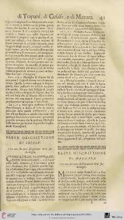 Breve descrittione di Cefalu