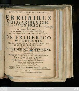 Disputatio Inauguralis Medica De Erroribus Vulgaribus Circa In Praxi