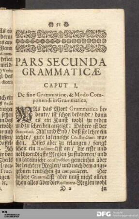 Caput I. De fine Grammaticæ, & Modo Componendi in Grammatica.