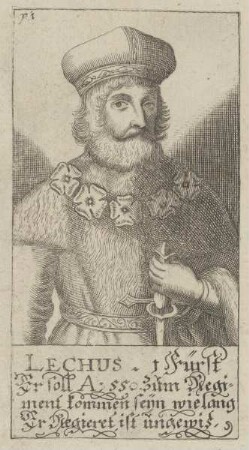 Bildnis des Lechus I., Fürst der Polen