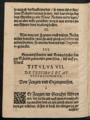 Titulus VII. De Testibus Et Attestationibus.