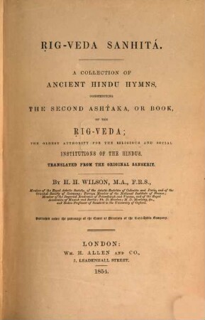 Rig-Veda-Sanhita : a collection of ancient Hindu hymns ..., 2