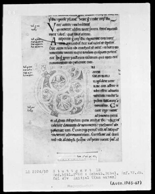 Bibel — Initiale U (na), Folio 47 verso