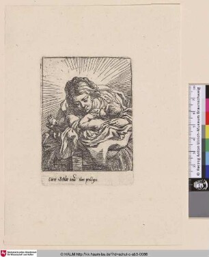 [Maria beugt sich über das schlafende Kind; Virgin an Child, front view]