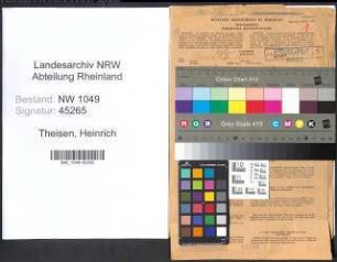 Entnazifizierung Heinrich Theisen , geb. 28.01.1914 (Vermessungsinspektor)