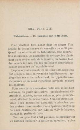 Chapitre XIII. Habitations. - Un incendie sur le Me-Nam