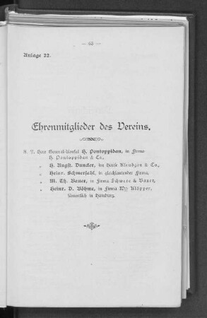 Anlage 22. Ehrenmitglieder des Vereins.