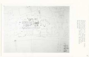 Frankfurt-Römerberg (Diplomarbeit bei Bernhard Hermkes): Lageplan 1:500 und Schnittschema