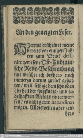 An den geneigten Leser