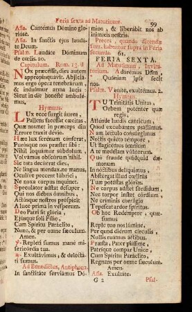 99-124, Feria sexta ad Matutinum.