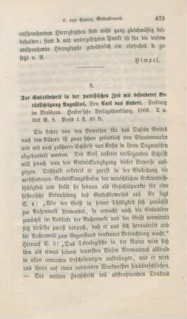 679-690 [Rezension] Endert, Carl van, Der Gottesbeweis in der patristischen Zeit