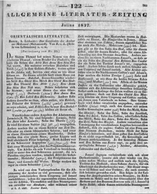 Rühle von Lilienstern, J. J. O. A.: Zur Geschichte der Araber vor Muhamed. Mit 8 synchronistischen Tabellen und graphischen Darstellungen. Berlin: Lüderitz 1836 (Fortsetzung von Nr. 121.)