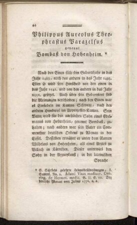 Philippus Aureolus Theophrastus Parazelsus genennt Bombast von Hohenheim.