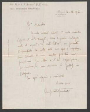 Brief an Ferruccio Busoni : 14.10.1914