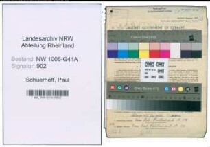 Entnazifizierung Paul Schuerhoff , geb. 17.12.1903 (Polizist)