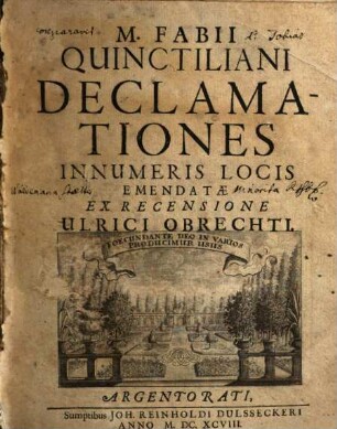 M. Fabii Quinctiliani Declamationes