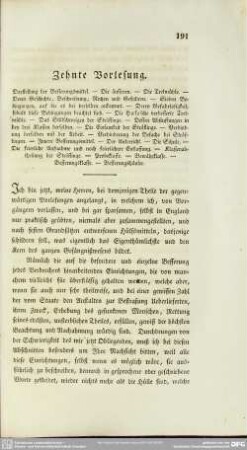 Zehnte Vorlesung
