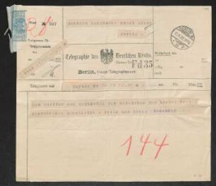 Brief von Fritz Klimsch und Irma Klimsch an Gerhart Hauptmann