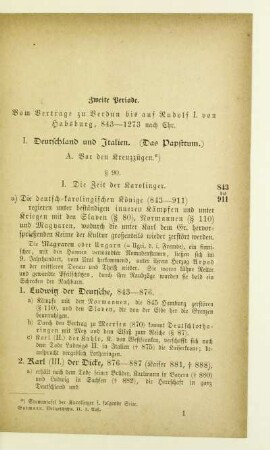 B. Mittlere Geschichte. Vom Untergange des weströmischen Reiches bis zur Reformation, 476 - 1517 n. Chr.