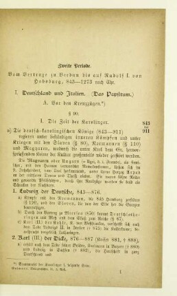 B. Mittlere Geschichte. Vom Untergange des weströmischen Reiches bis zur Reformation, 476 - 1517 n. Chr.