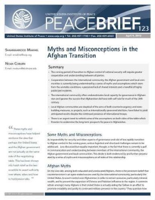 Myths and misconceptions in the Afghan transition