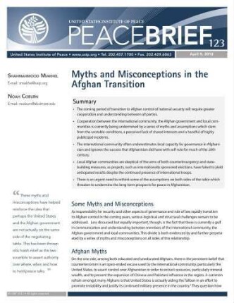 Myths and misconceptions in the Afghan transition