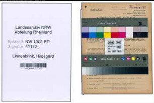 Entnazifizierung Hildegard Linnenbrink, geb. 08.01.1908 (Lehrerin)