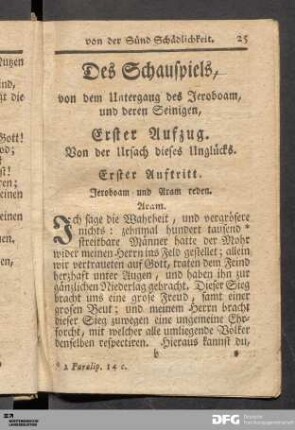 Erster Aufzug. Von der Ursach dieses Unglücks.