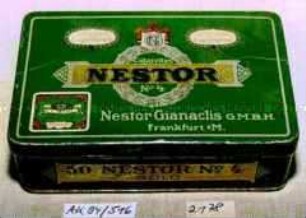 Blechdose für 50 Stück "Cigarettes NESTOR No.4 Nestor Gianaclis G.M.B.H."