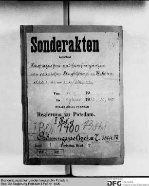 Beschlagnahme und Genehmigung politischer Flugblätter und Plakate