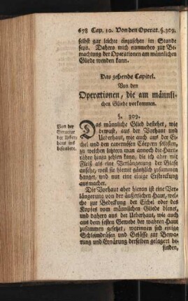 Das zehende Capitel. Von den Operationen, die am männlichen Gliede vorkommen