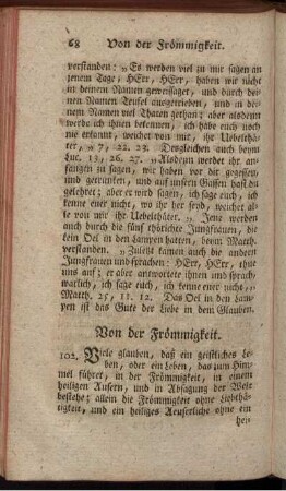 Von der Frömmigkeit.