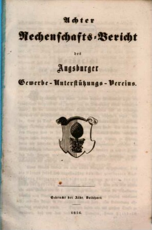 Rechenschafts-Bericht des Augsburger Gewerbe-Unterstützungs-Vereins. 8. 1856