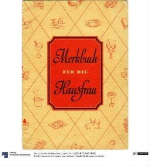 Merkbuch für die Hausfrau.