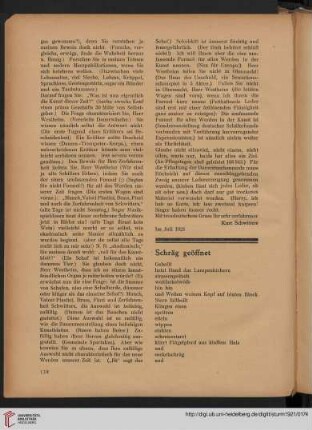 Schräg geöffnet