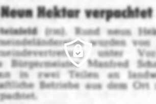 Neun Hektar verpachtet