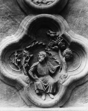 Amiens, Kathedrale, Relief am Hauptportal, "Die Ruhe im Schatten eines Baumes"?