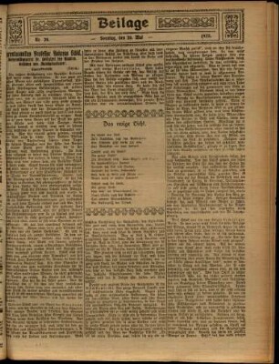 Zweite Ausgabe vom Sonntag, den 20. Mai 1923.